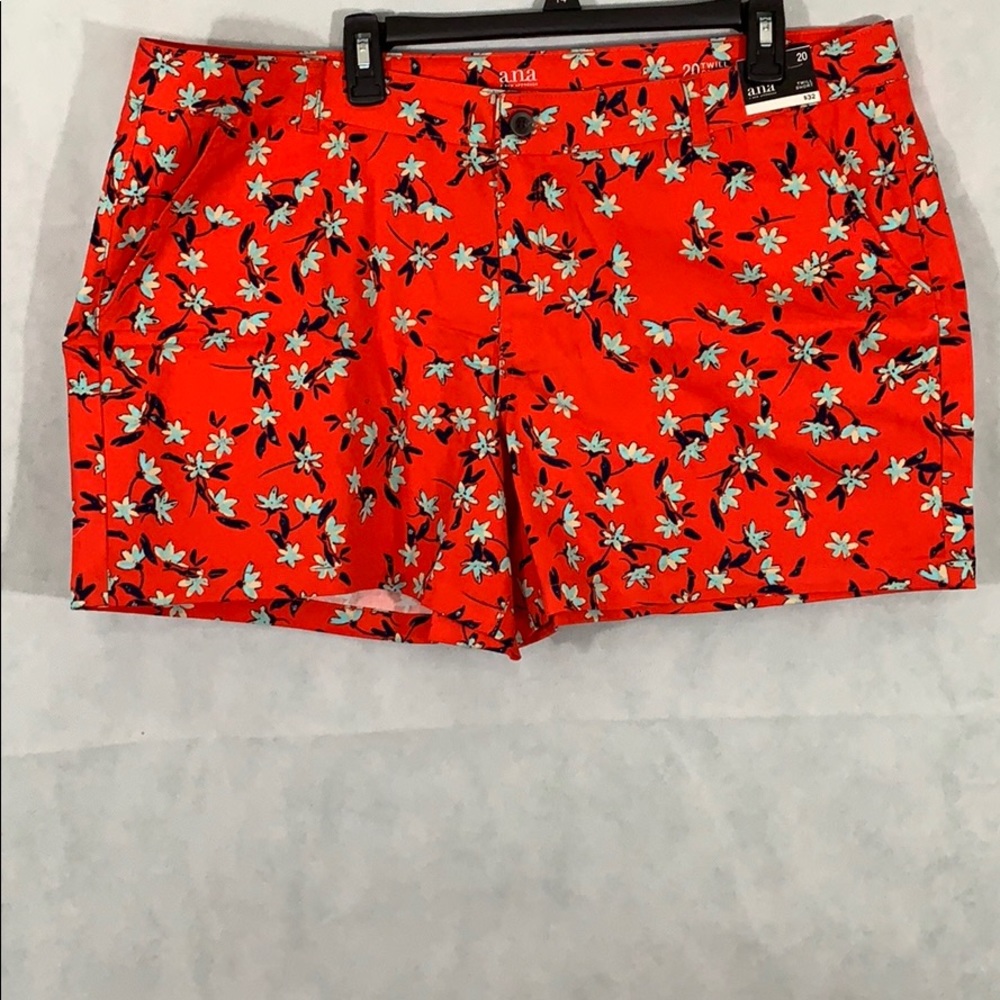 A.N.A floral twill shorts red/orange